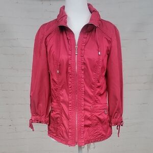 White House Black Market Red Utility Jacket Lightweight Casual